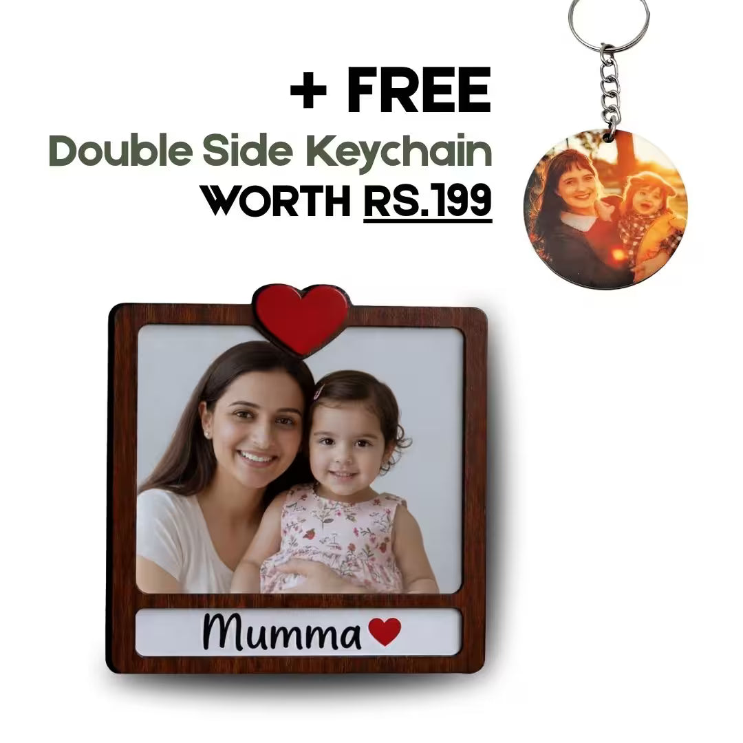 Personalized Wooden Photo Fridge Magnet for Mom