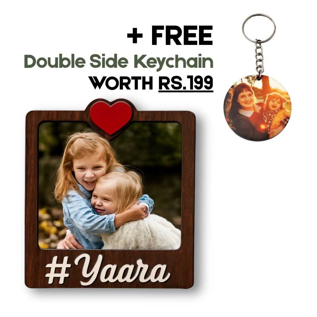 Wooden Yaara Personalized Photo Fridge Magnet