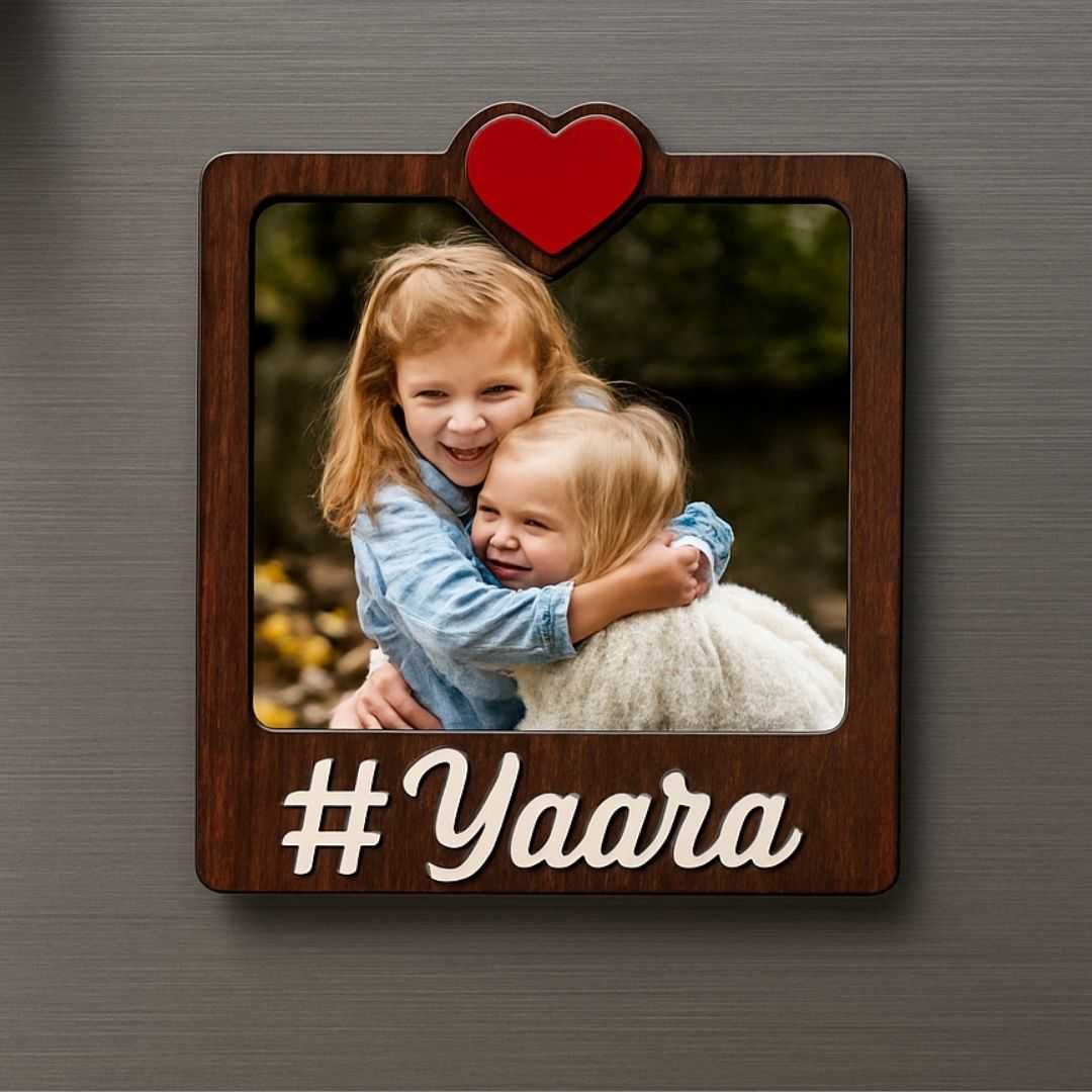 Wooden Yaara Personalized Photo Fridge Magnet