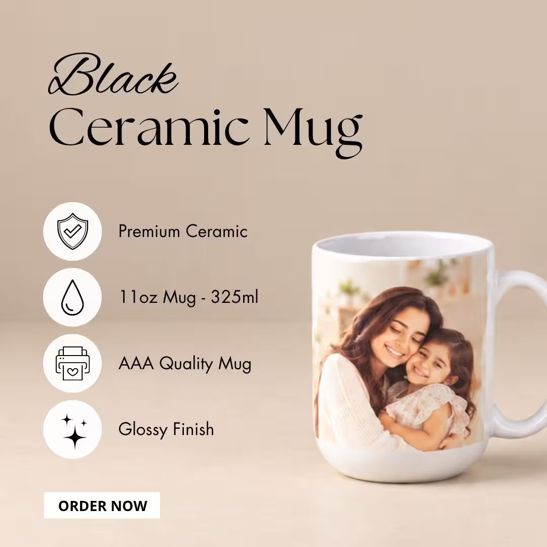 Customized Capsule Ceramic White Photo Mug