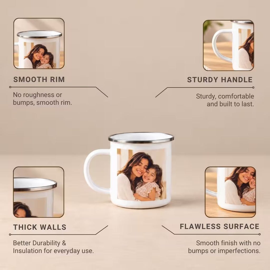 Customized Metal Enamel Photo Mug