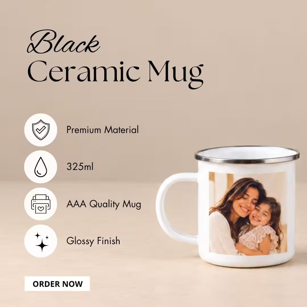 Customized Metal Enamel Photo Mug