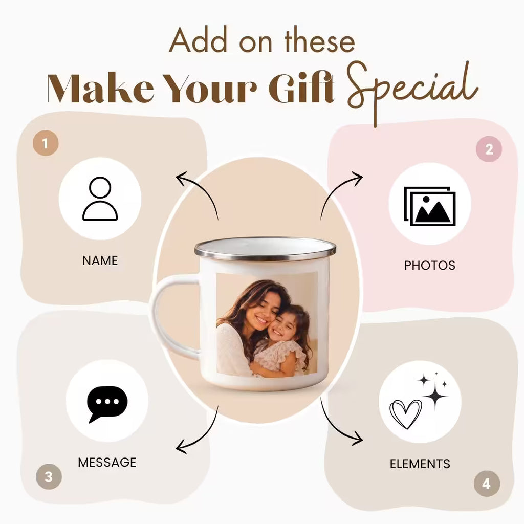Customized Metal Enamel Photo Mug