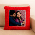Red Square Customized Furr Photo Pillow