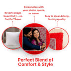 Red Square Customized Furr Photo Pillow