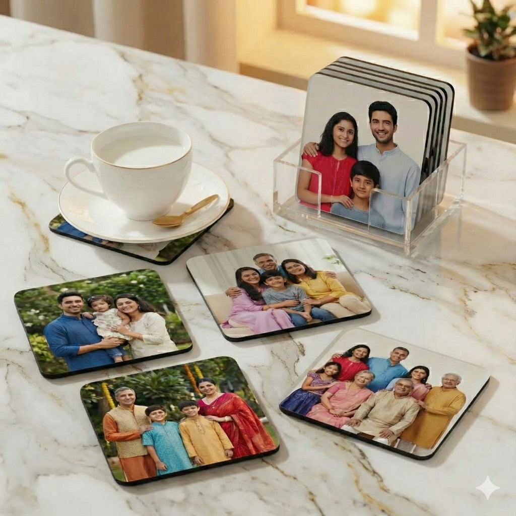 Customized Photo Square Tea Coaster - Set of 4