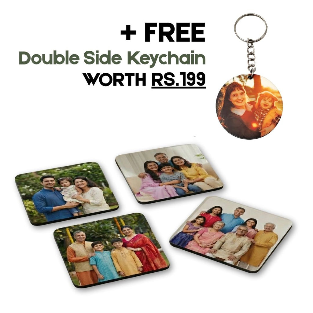 Customized Photo Square Tea Coaster - Set of 4