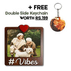 Wooden Vibes Personalized Photo Fridge Magnet