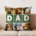 Personallized Photo Satin Square Pillow for Dad