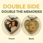 Heart Metal Double Side Photo Keychain