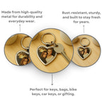 Heart Metal Double Side Photo Keychain