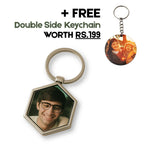 Hexagon Metal Double Side Photo Keychain