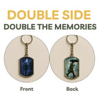 Rectangle Metal Double Side Photo Keychain