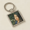 Square Metal Double Side Photo Keychain