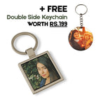 Square Metal Double Side Photo Keychain