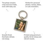 Square Metal Double Side Photo Keychain
