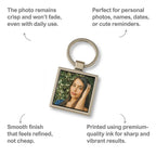 Square Metal Double Side Photo Keychain