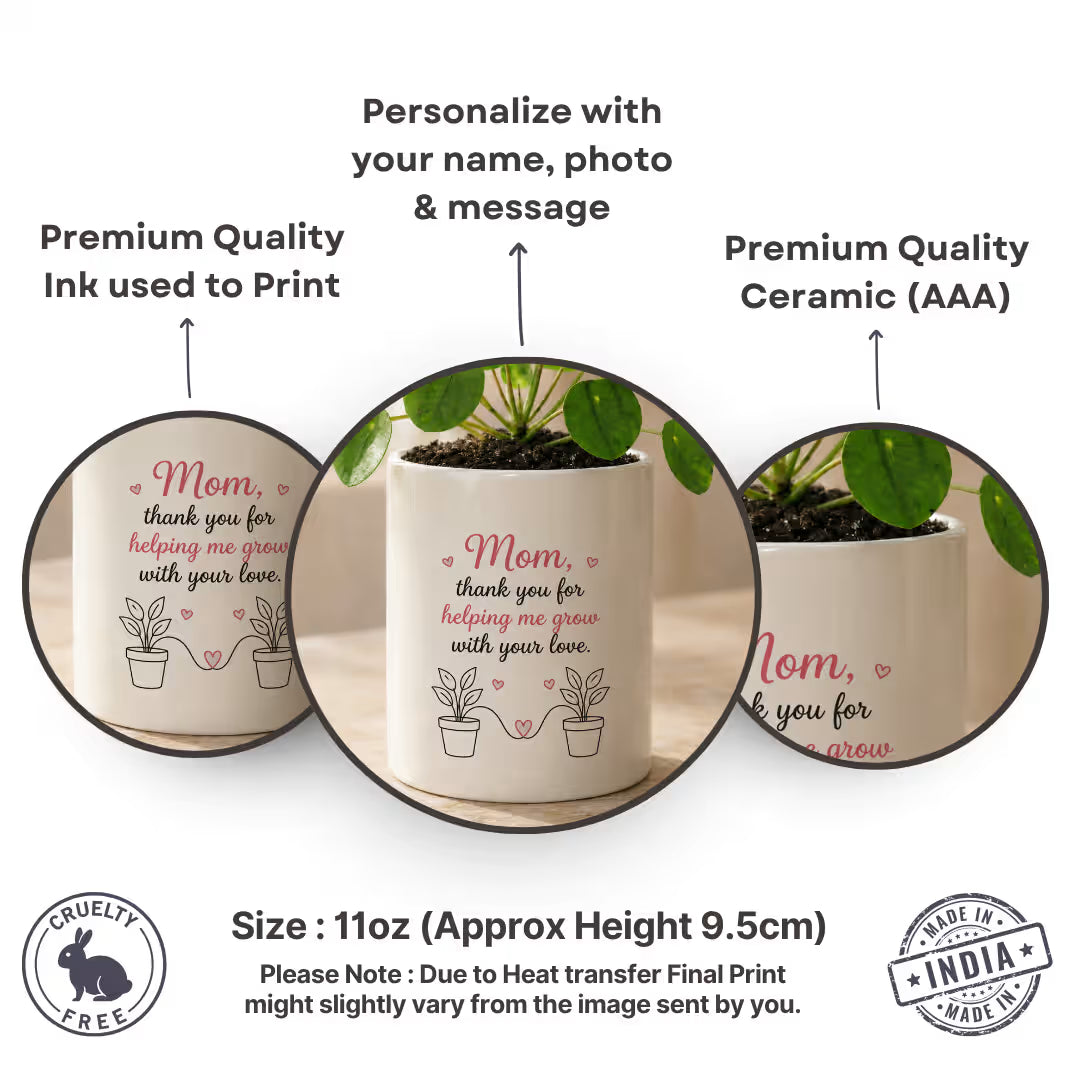 Quote Flower Pot Ceramic Mug for Mom