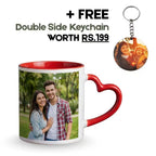 Red Heart Handle Personalized Ceramic Photo Mug