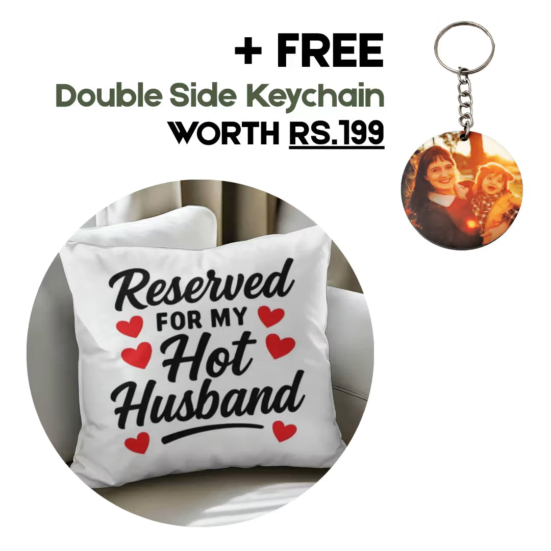 Reserved for my Hot Husband Satin Square Pillow
