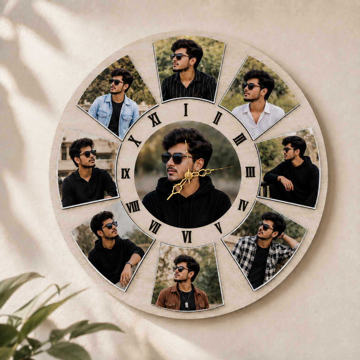 Light Wood Colored Customized Wall Clock