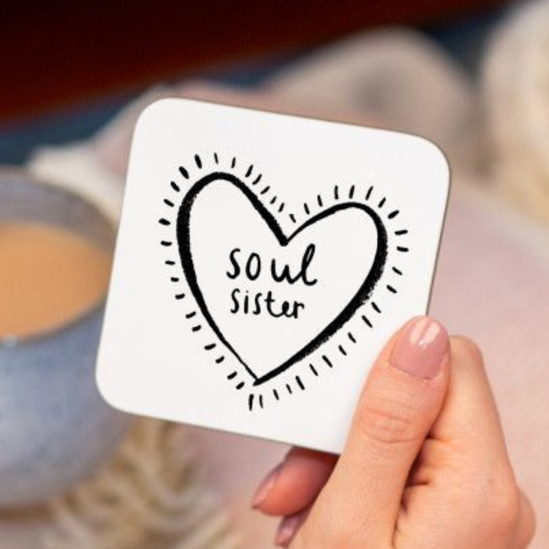 Soul Sister Square Mdf Wooden Tea Coaster(Pack of 2)