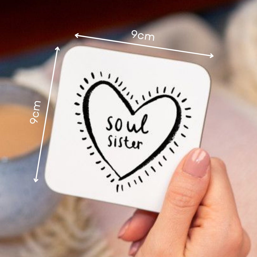 Soul Sister Square Mdf Wooden Tea Coaster(Pack of 2)