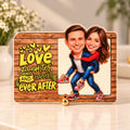 Wooden Love Plaque Cariacture