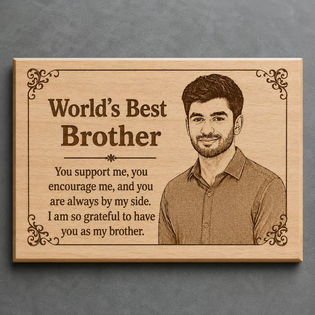 World's Best Brother Customized Wooden Plaque