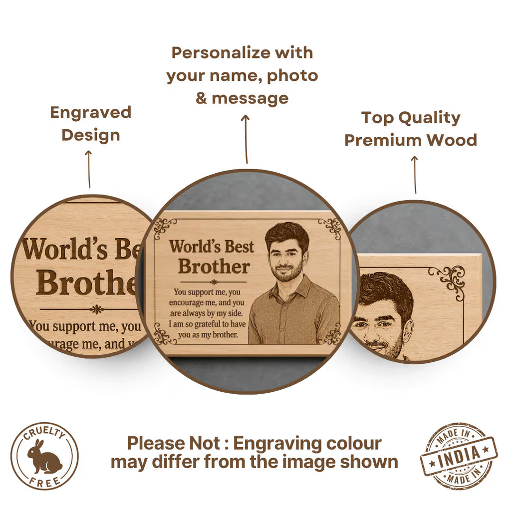World's Best Brother Customized Wooden Plaque