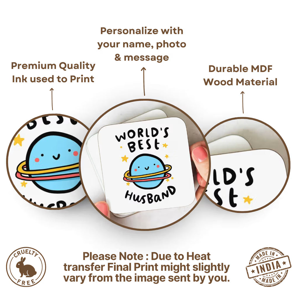 World's Best Husband MDF Tea Coaster