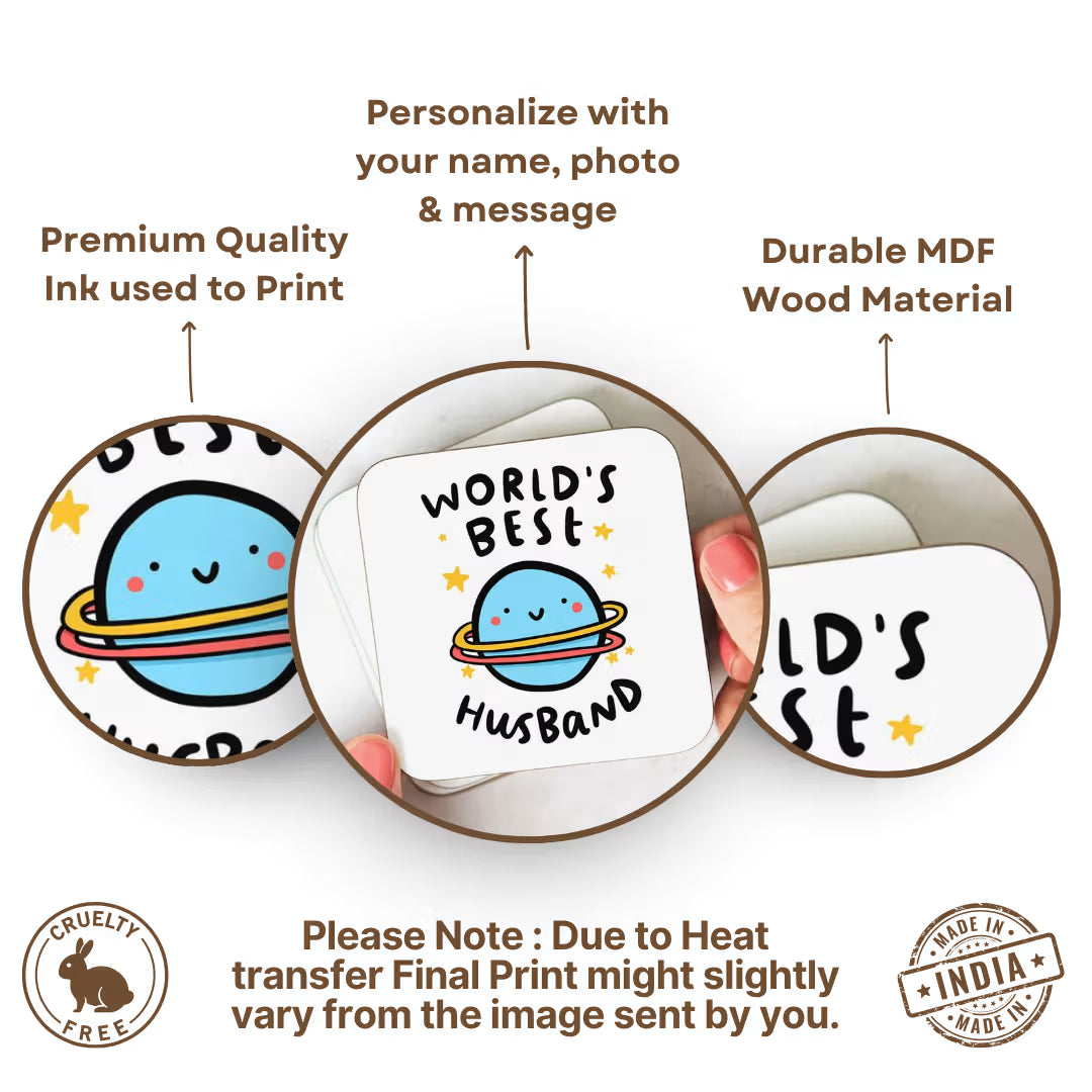 World's Best Husband MDF Tea Coaster