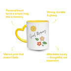 Yellow Heart Handle Ceramic Photo Mug