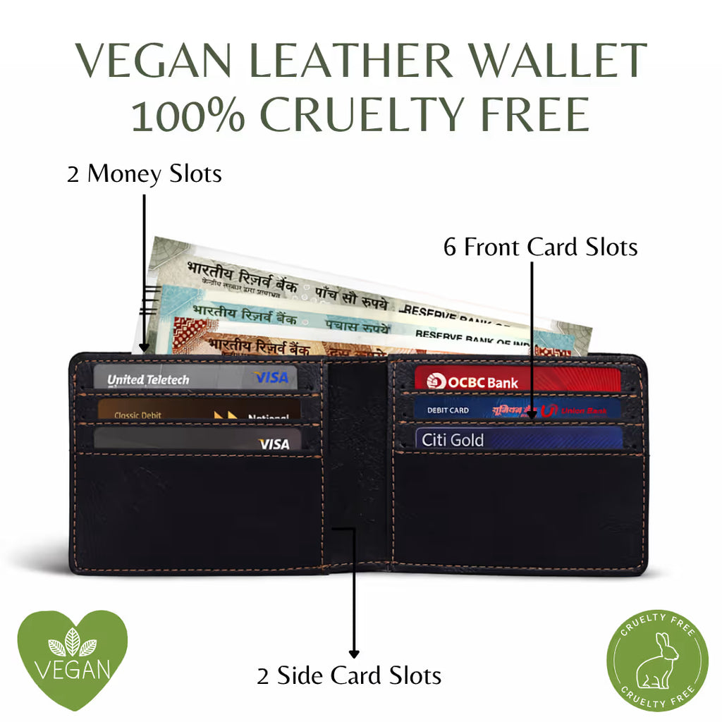 Customized Vegan Leather Simple Wallet & Keychain Set for Dad