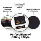 Customized Vegan Leather Simple Wallet & Keychain Set for Dad